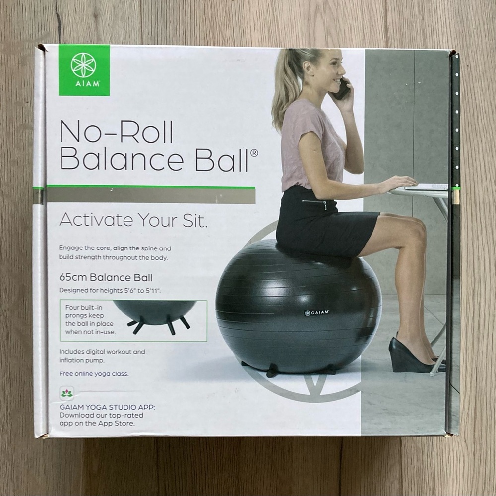 GAIAM 65cm No-Roll Balance Ball BNIB